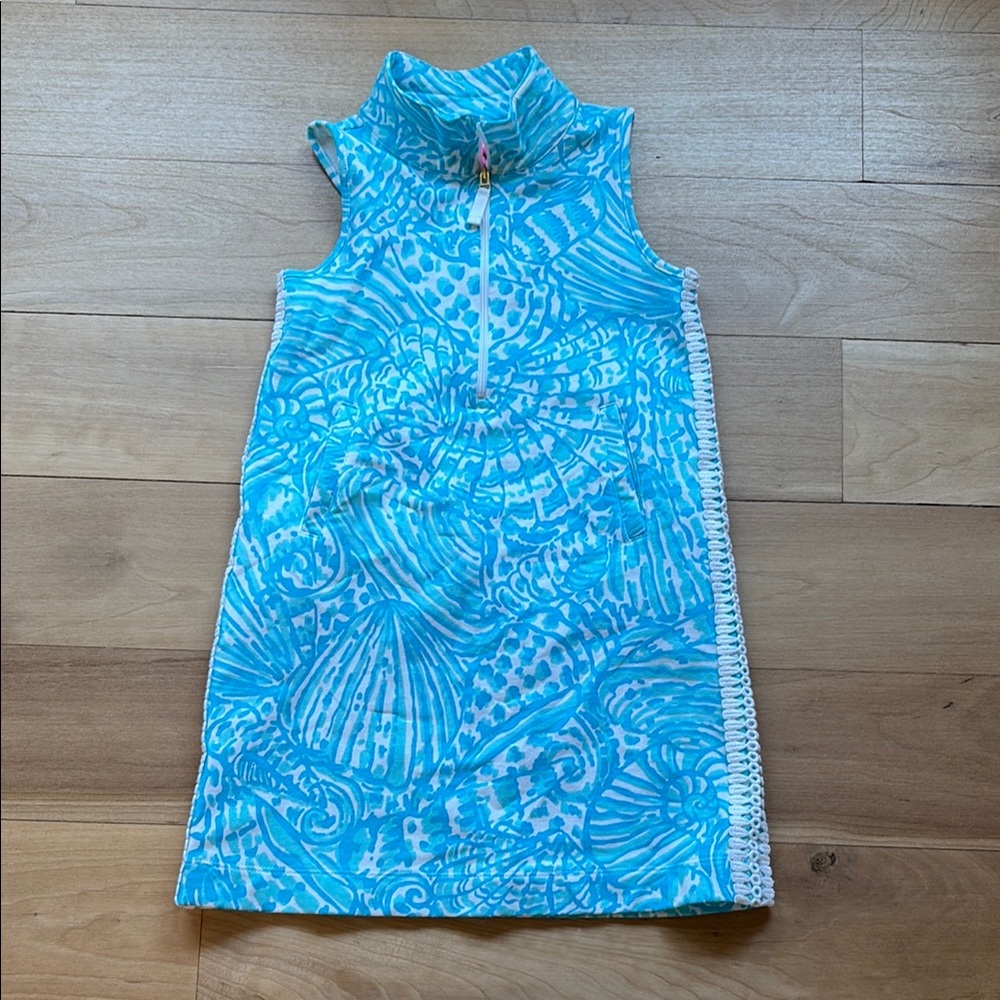 Blue and White Sleeveless Dress